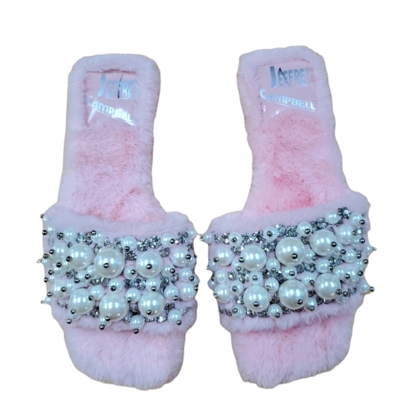 🆕️ NEW Women's Jeffrey Campbell Facile Faux Fur Slide Sandal 7.5 and 8.5 M Pink - Picture 4 of 6